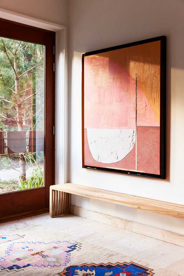 Large 'Roseate Hues' Abstract Framed Painting