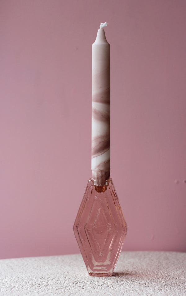 Pink Smokey Tapered Candle