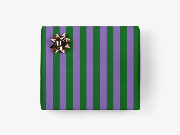 Stripes Wrapping Paper Green and Purple/ Gift sheets