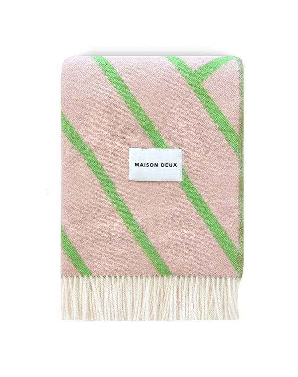 Lines in Pink Apple Blanket/ Throw