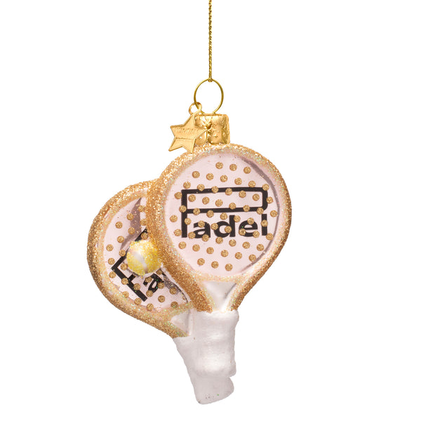 Pink Padel Racket Christmas Decoration