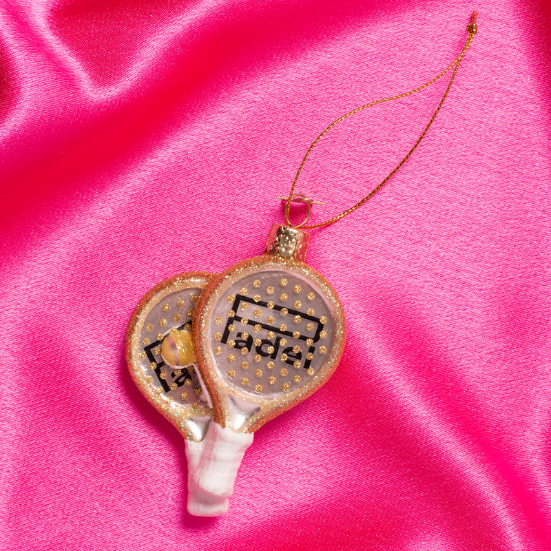 Pink Padel Racket Christmas Decoration