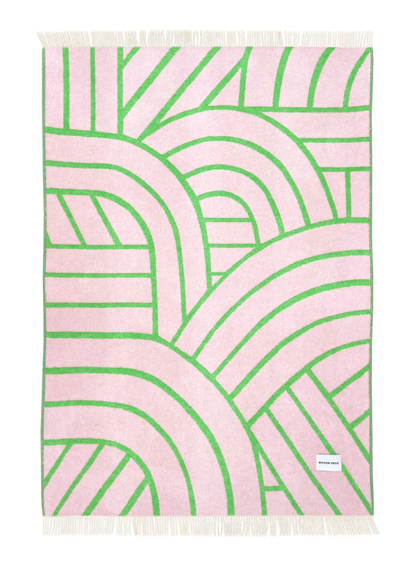 Lines in Pink Apple Blanket/ Throw