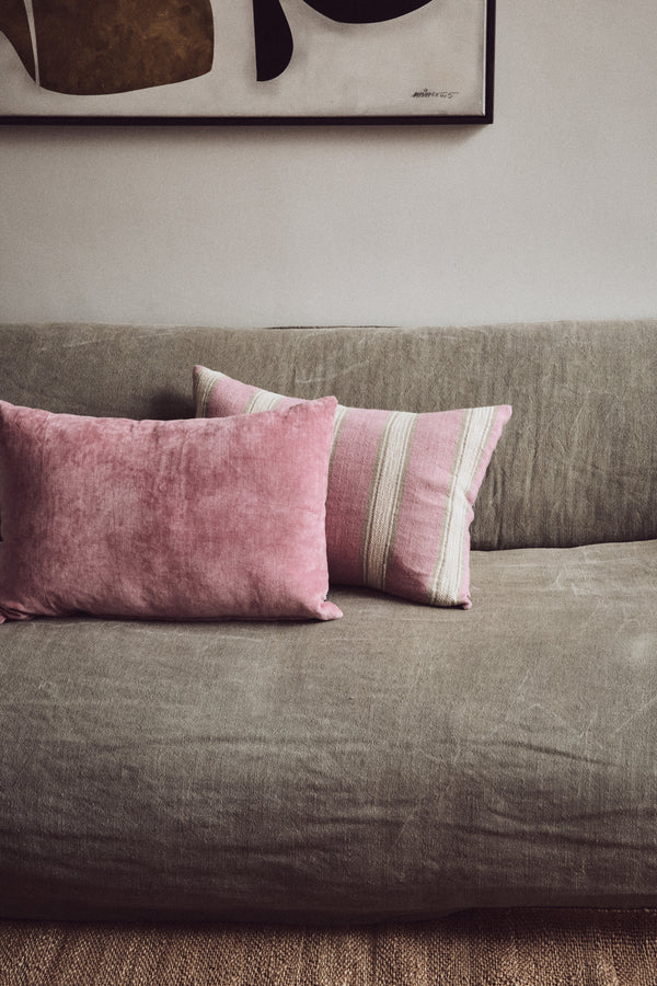 HKLiving Woven Striped Blush Cushion