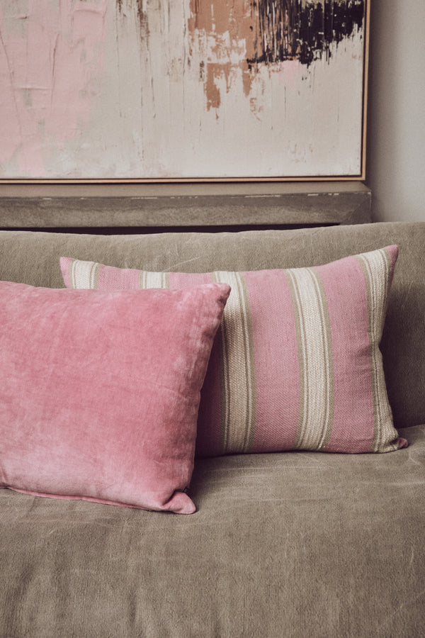 HKLiving Woven Striped Blush Cushion