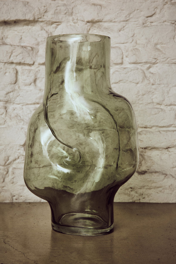 HKLiving Gleam High Green Glass Vase