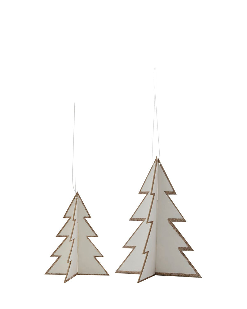 Threed White Gold Tree Paper Decorations