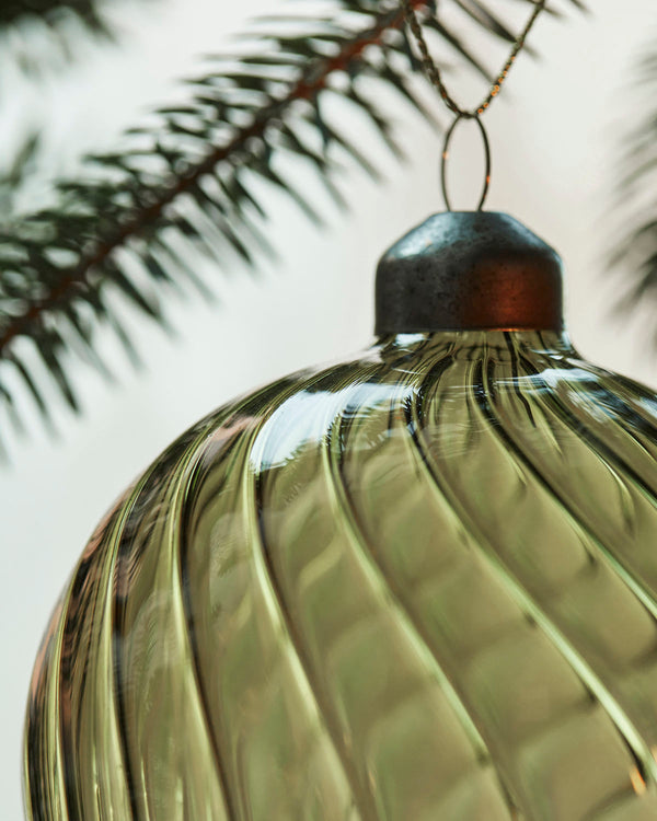 Fluted Green Christmas Bauble