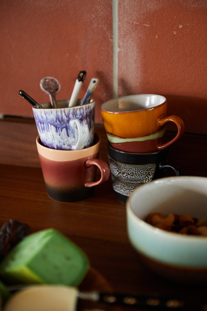 HKliving 70's Ceramic Friction Americano Mugs - Set of 4