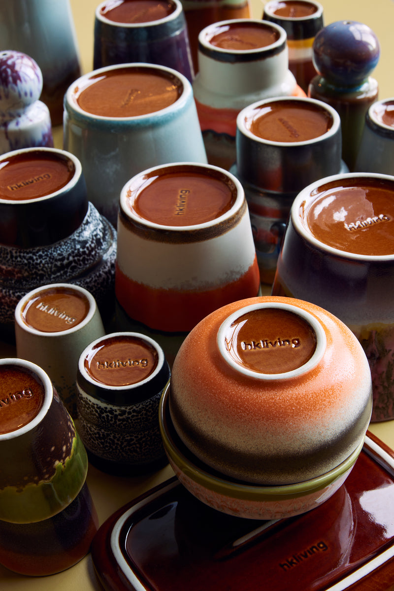 HKliving 70's Ceramic Friction Americano Mugs - Set of 4