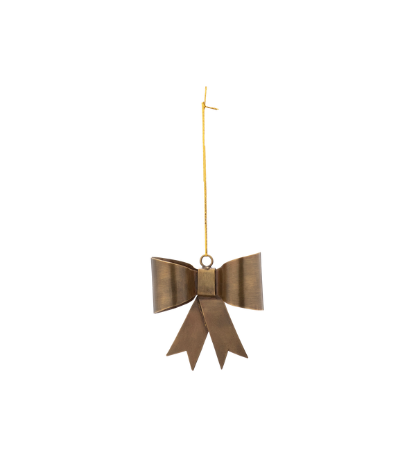 Brass Ribbon Bow Christmas Decoration