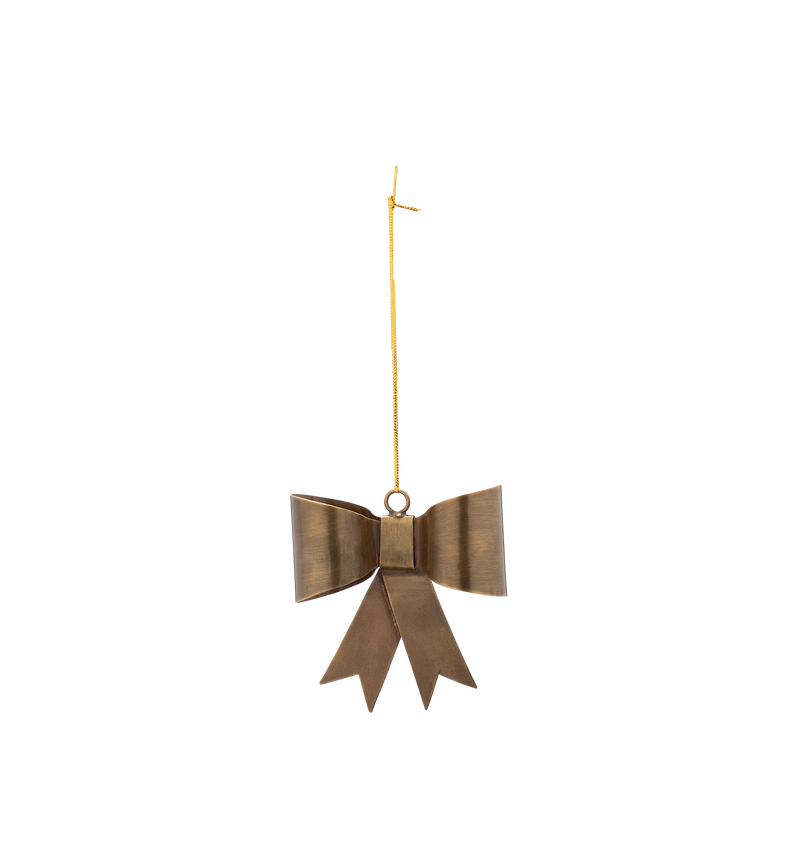 Brass Ribbon Bow Christmas Decoration