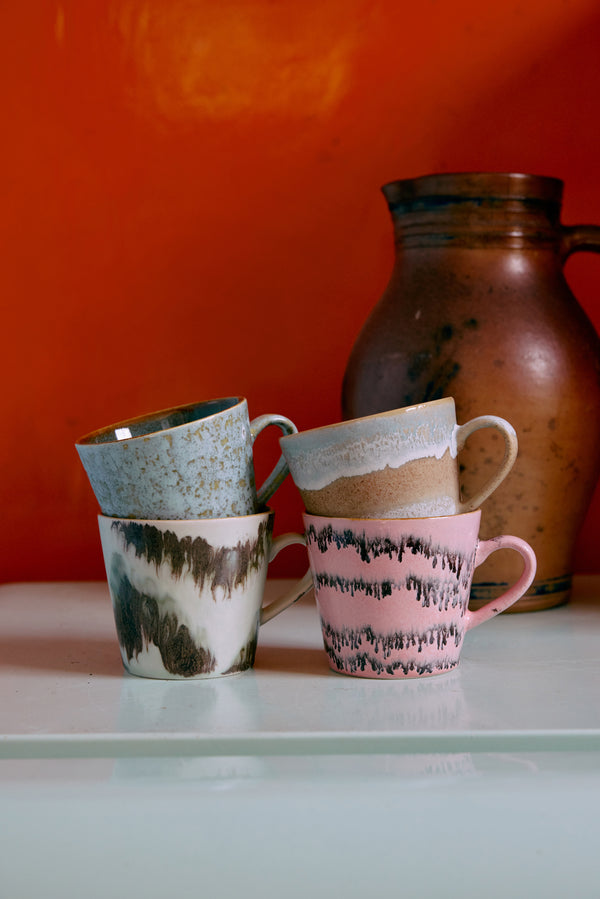 HKliving 70's Ceramic Dada Cappuccino Mug (Set)