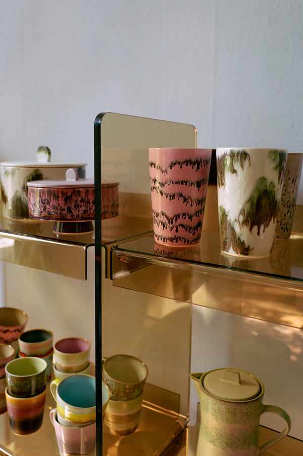 HKliving 70's Ceramic Baroque Tall Tea Cups (Set)