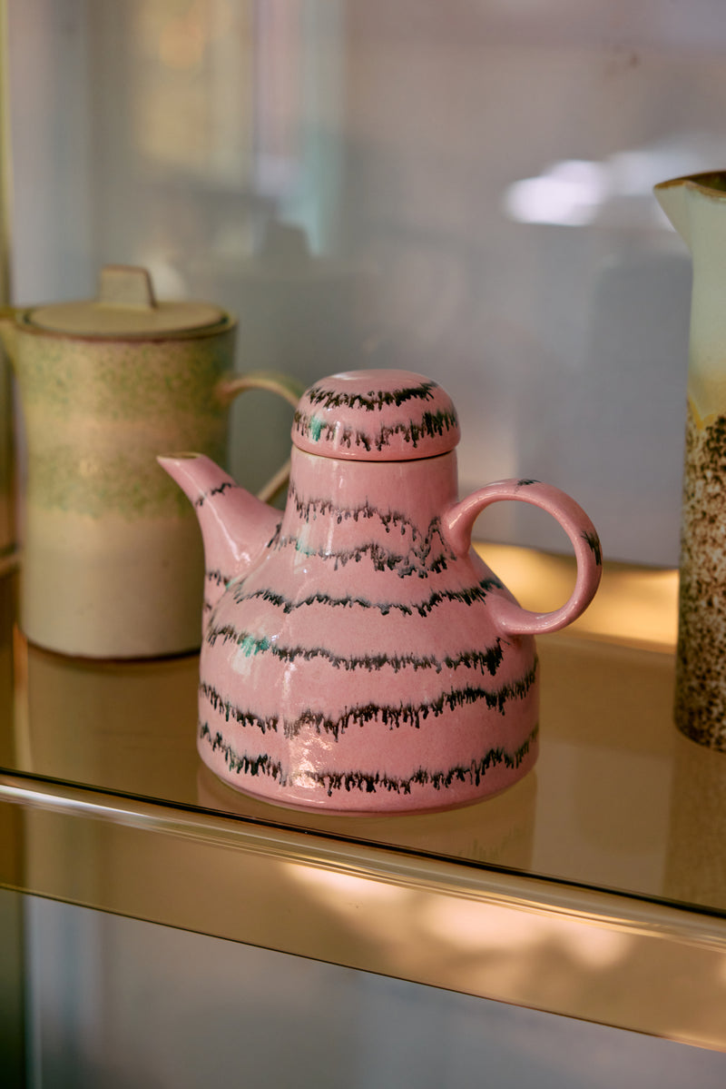 HKliving 70's Ceramic Bubble Pink Tea or Coffee Pot