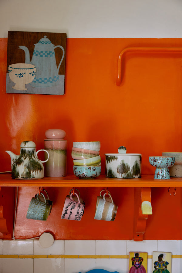 HKliving 70's Ceramic Tide Tea or Coffee Pot