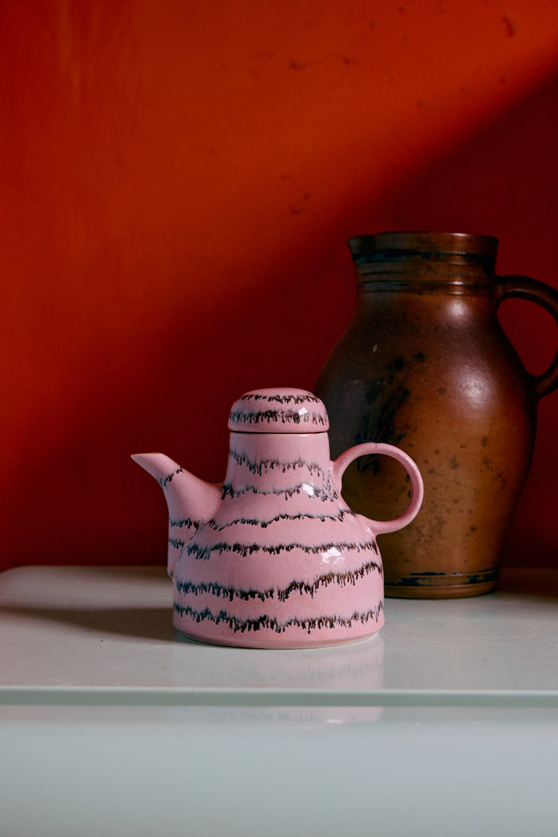 HKliving 70's Ceramic Bubble Pink Tea or Coffee Pot