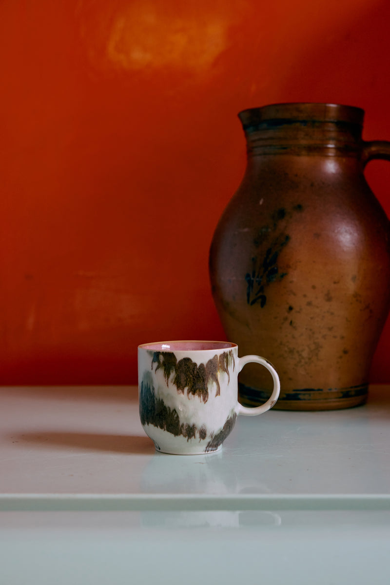 HKliving 70's Ceramic Abstract Café cups (set of 4)