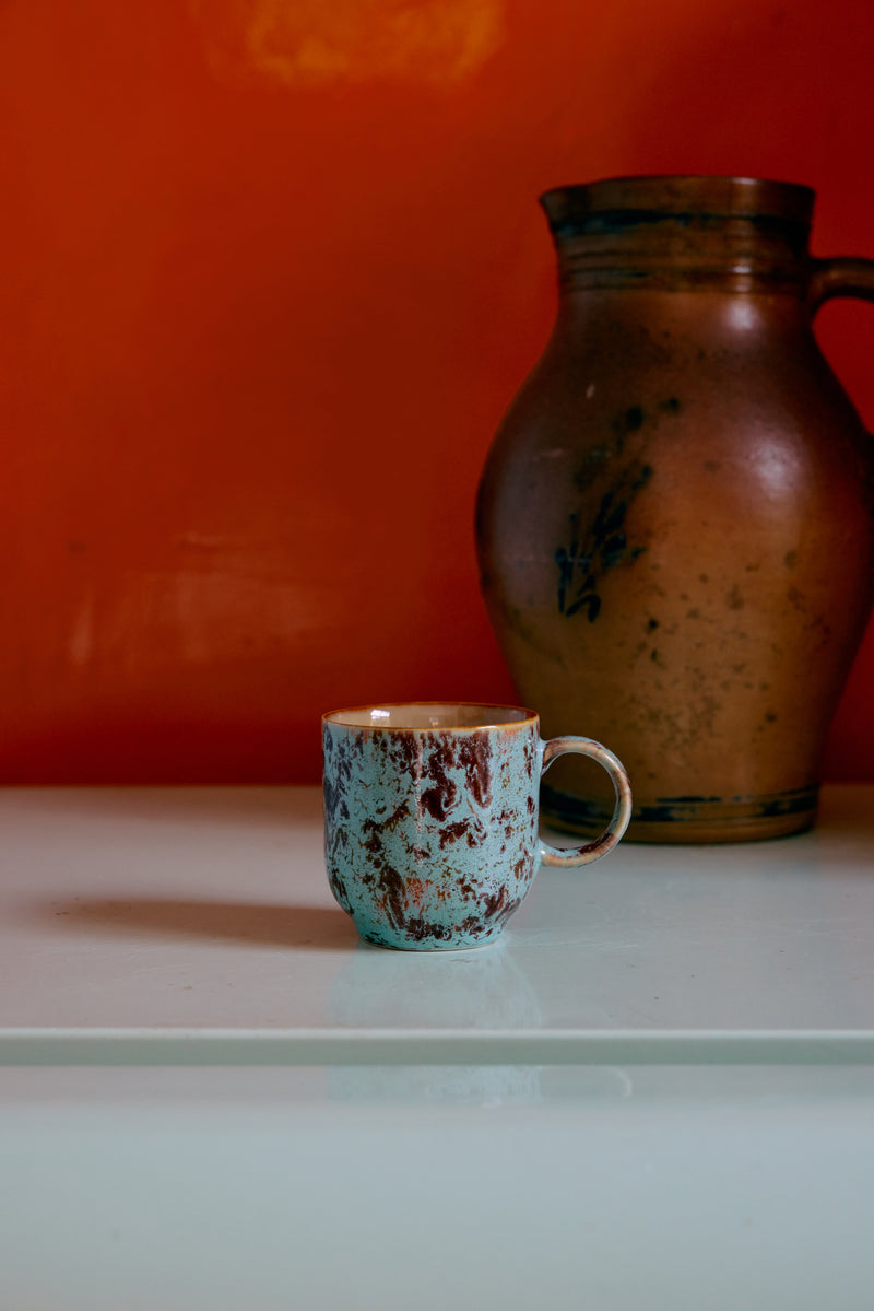 HKliving 70's Ceramic Abstract Café cups (set of 4)