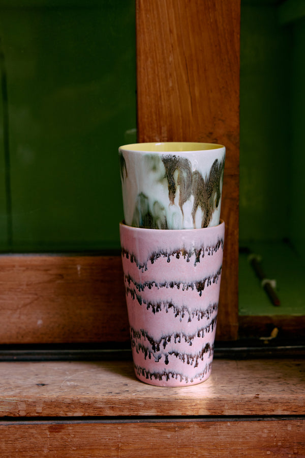 HKliving 70's Ceramic Baroque Tall Tea Cups (Set)