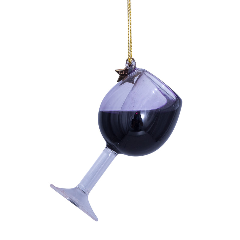 Red Glass Wine Christmas Decoration