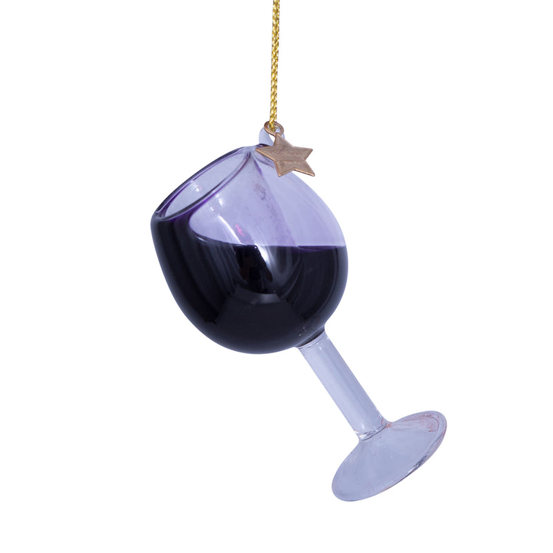 Red Glass Wine Christmas Decoration