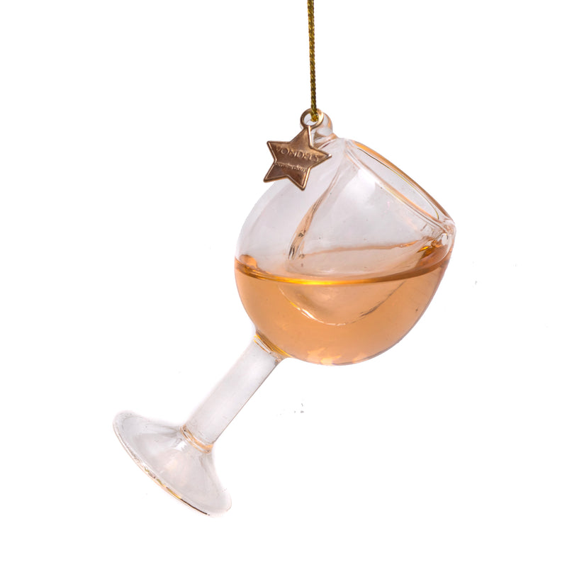 Rose Glass Wine Christmas Decoration
