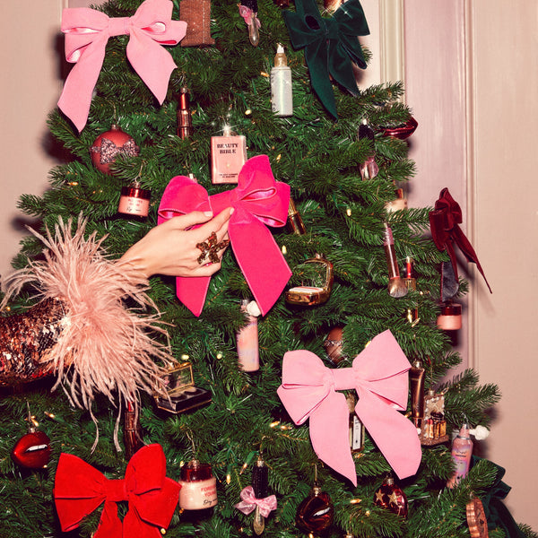 Velvet Bow Christmas Decoration (Set of 2)