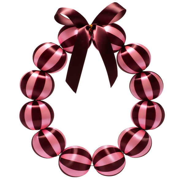 Striped Bauble Wreath Christmas Decoration