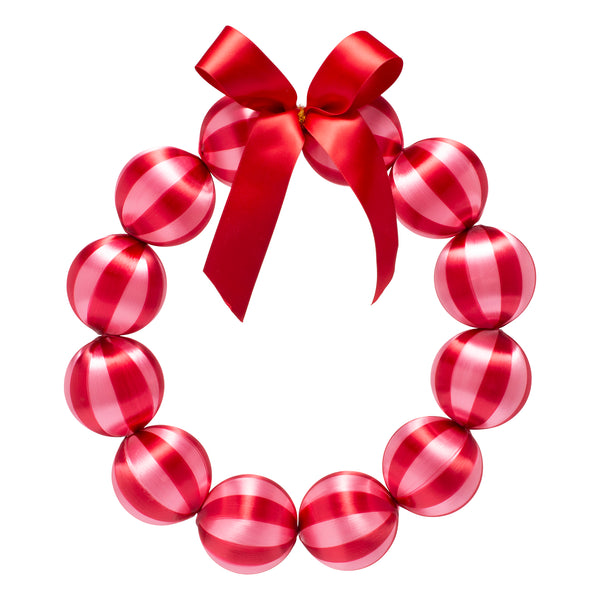 Striped Bauble Wreath Christmas Decoration
