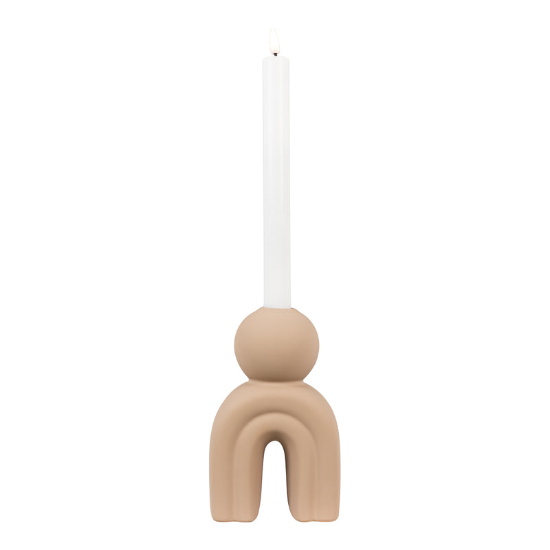Ceramic Beige Candle Holder