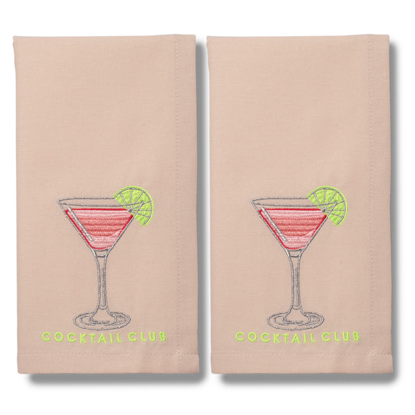 COCKTAIL CLUB Embroidered Napkin Set (2)