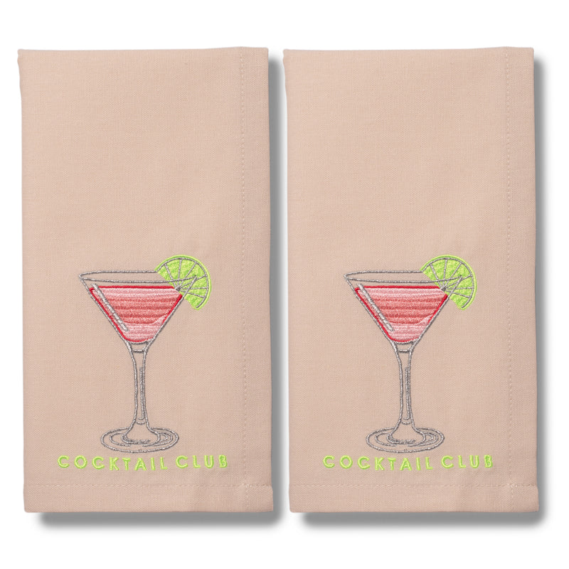 COCKTAIL CLUB Embroidered Napkin Set (2)