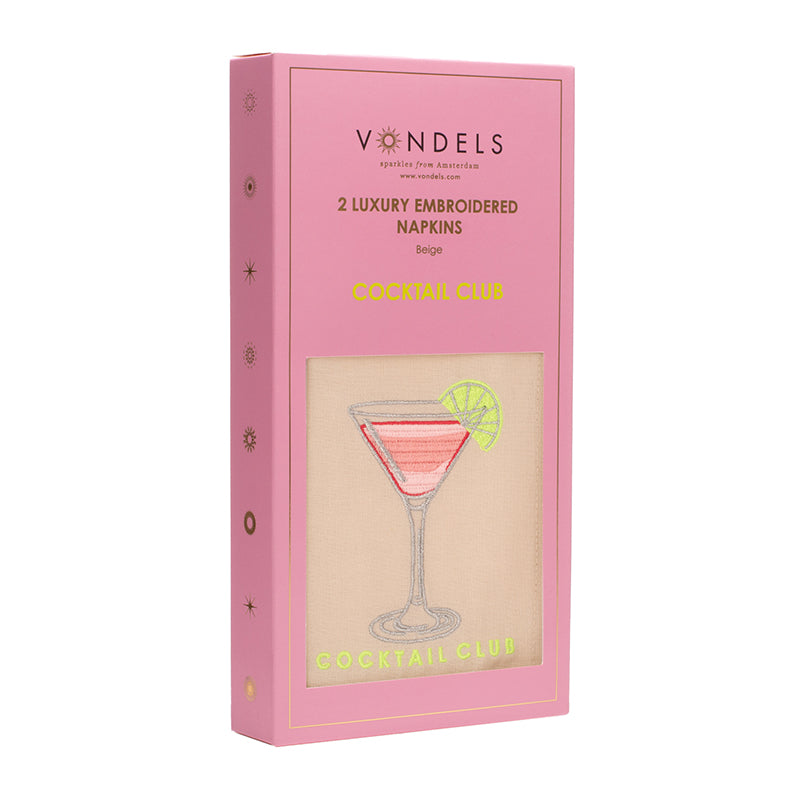 COCKTAIL CLUB Embroidered Napkin Set (2)