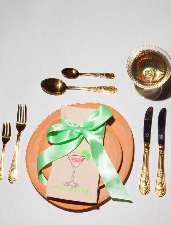COCKTAIL CLUB Embroidered Napkin Set (2)