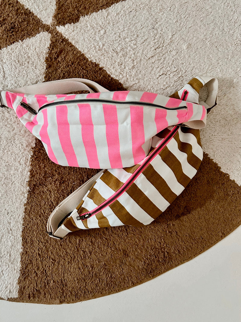 Caramel Stripes Bum Bag/ Banana