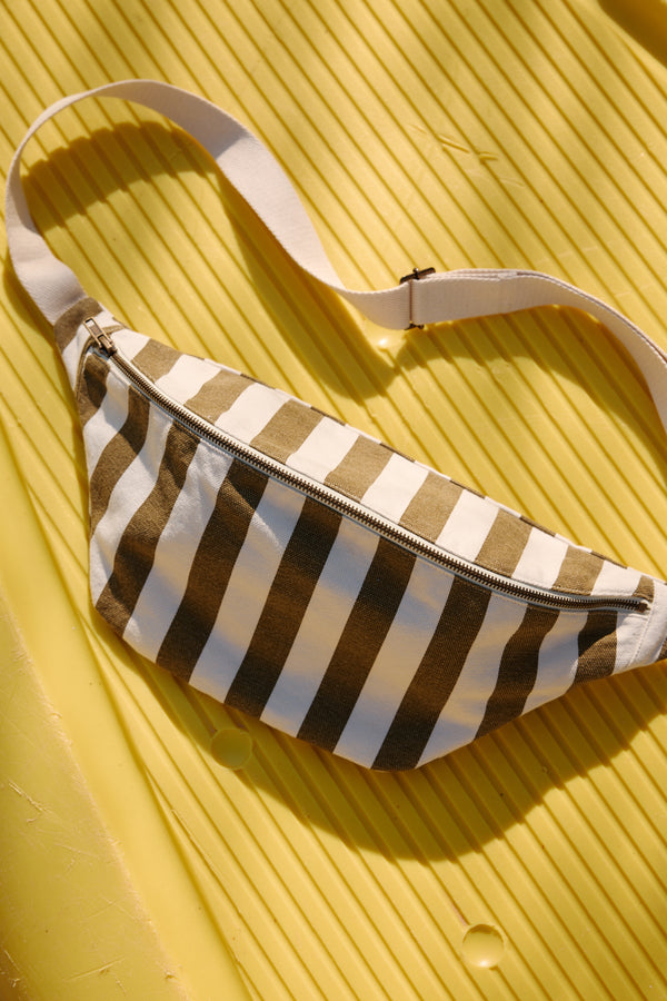 Olive Stripes Bum Bag/ Banana