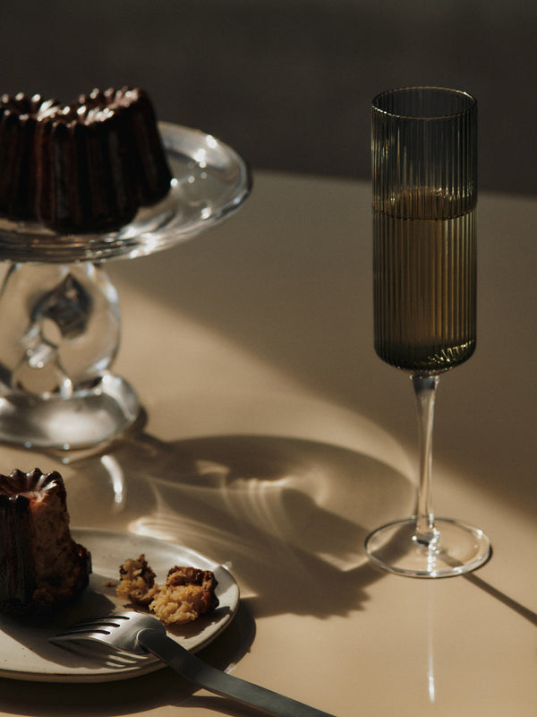 Ripple Smoked Champagne Flutes - Set of 2