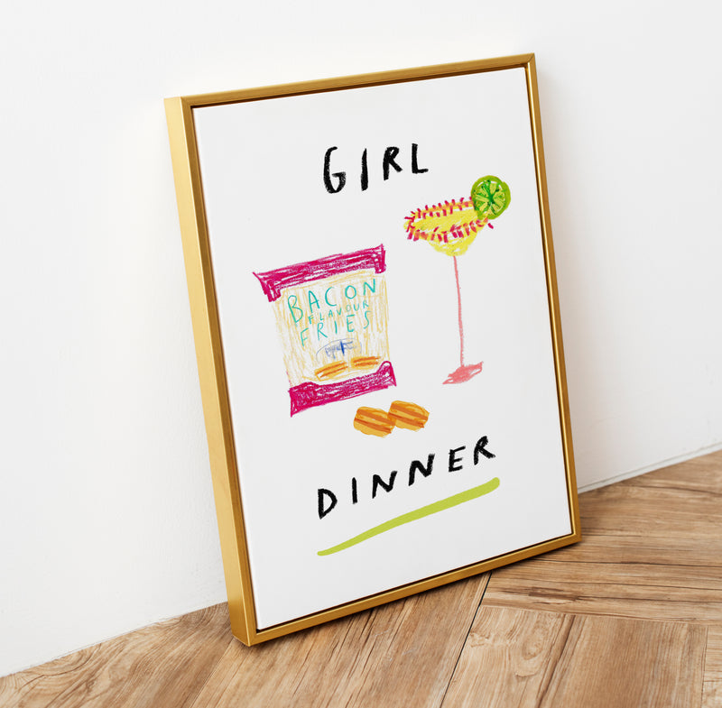 Girl Dinner Art Print