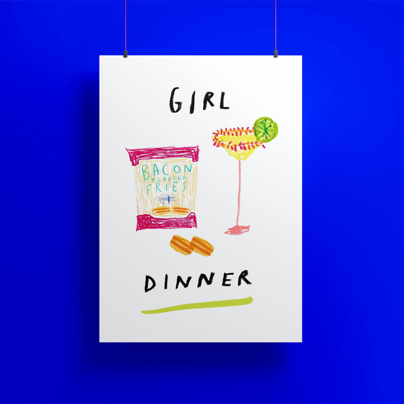 Girl Dinner Art Print