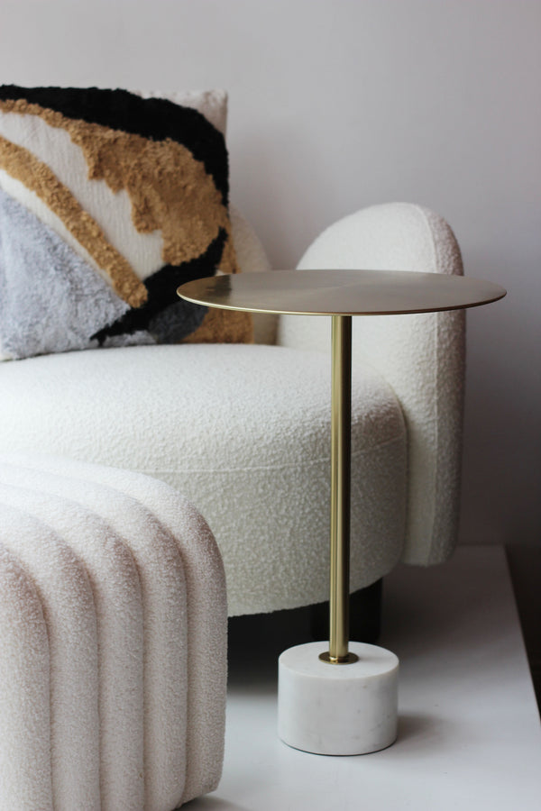 Lecco Brass and Marble Side Table
