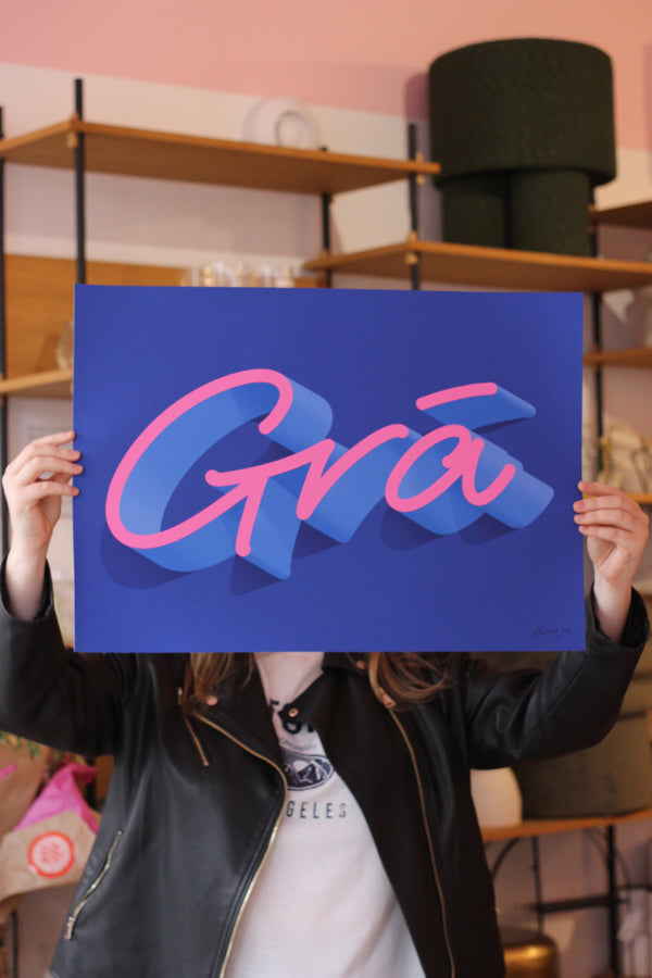 Grá Art Print in Blue - Limited Edition