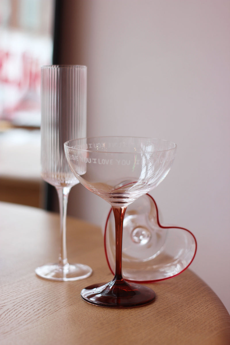 I love you Champagne Glass
