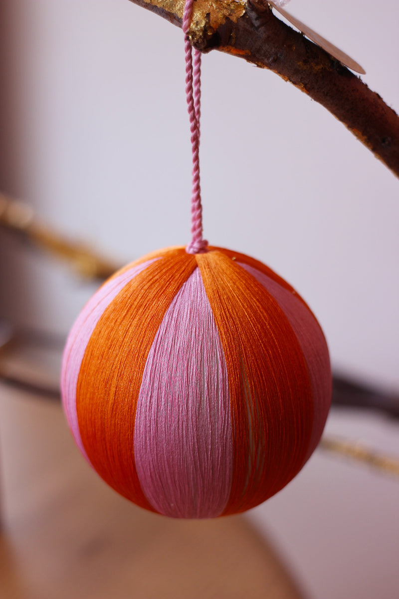 Fabric Bauble Candy Stripes Christmas Decoration