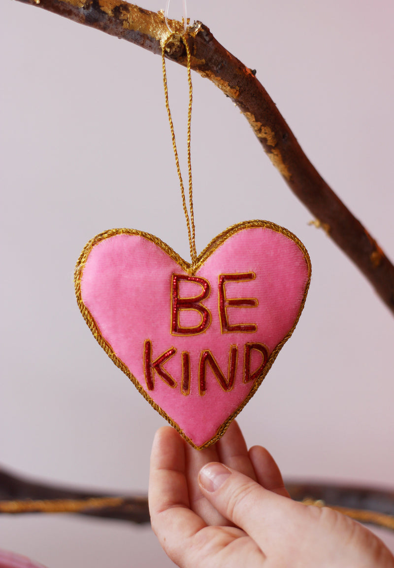 BE KIND Heart Christmas Decoration