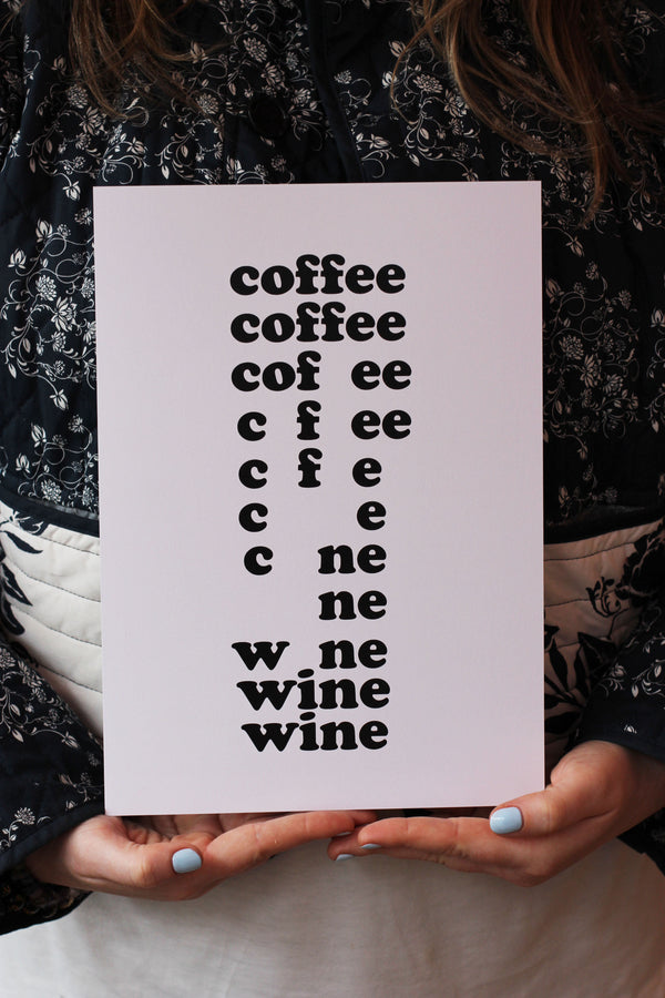 Coffee Wine Typography Print