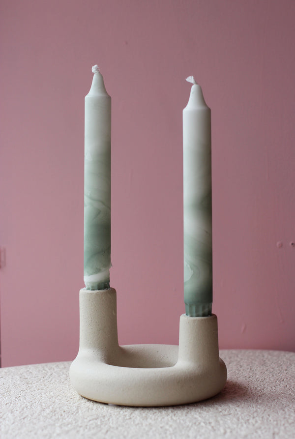 Two Head Ceramic Candle Holder