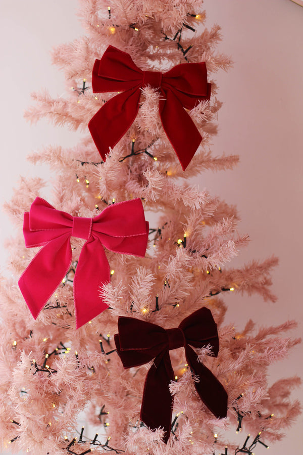 Velvet Bow Christmas Decoration (Set of 2)