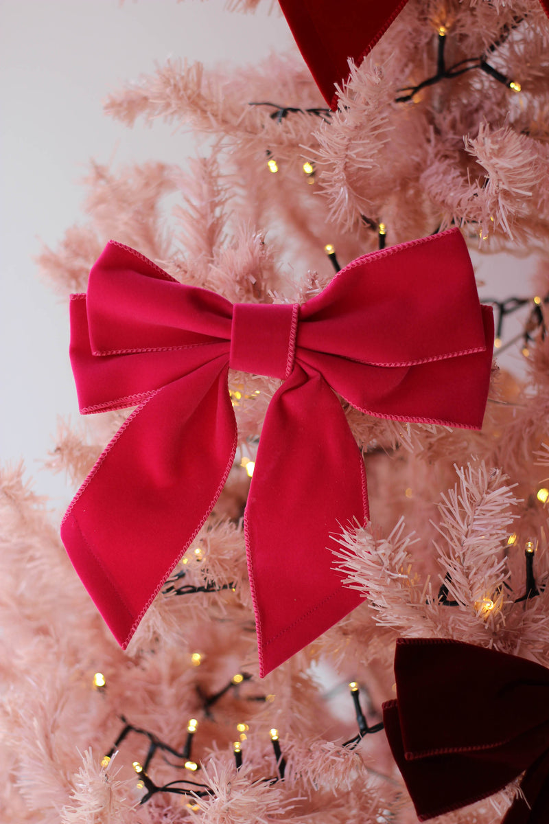 Velvet Bow Christmas Decoration (Set of 2)