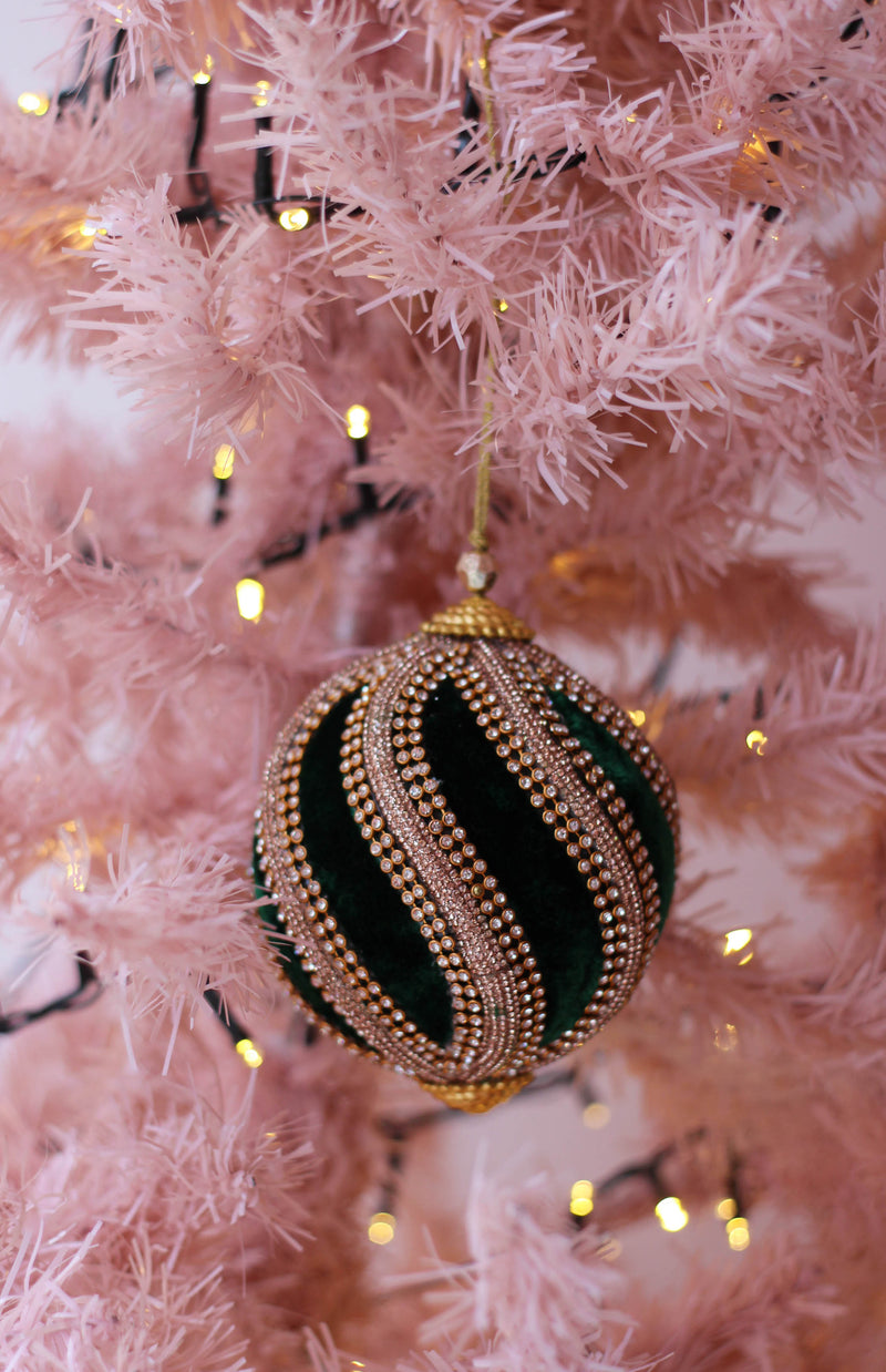 Mystical Beaded Moss Christmas Ornament